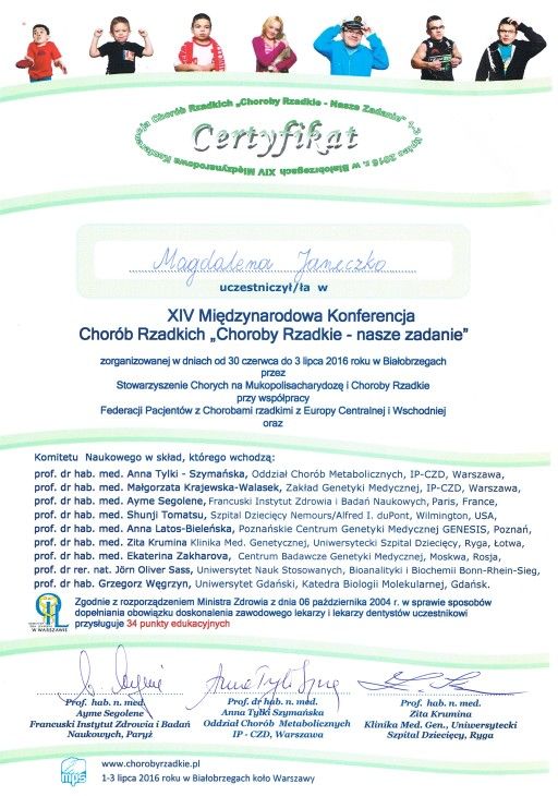 magdalena janeczko certyfikat choroby rzadkie